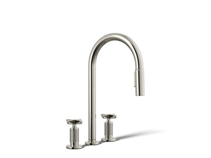 Kohler - Billet Widespread Pull-Down Kitchen Faucet - Cross Handles
