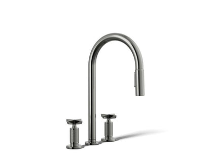 Kohler - Billet Widespread Pull-Down Kitchen Faucet - Cross Handles