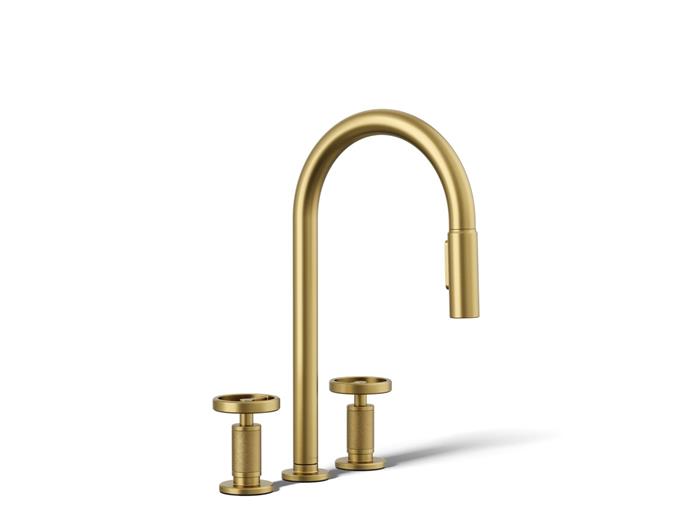 Kohler - Billet Widespread Pull-Down Kitchen Faucet - Circle Hanldes