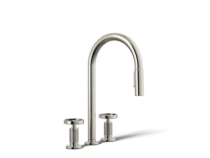 Kohler - Billet Widespread Pull-Down Kitchen Faucet - Circle Hanldes