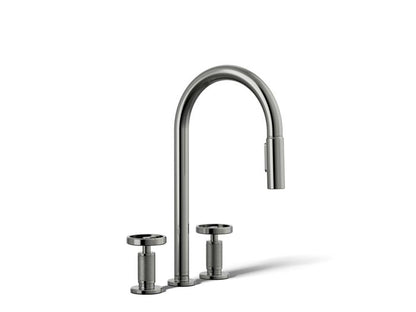 Kohler - Billet Widespread Pull-Down Kitchen Faucet - Circle Hanldes