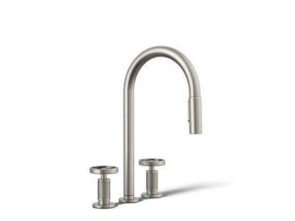 Kohler - Billet Widespread Pull-Down Kitchen Faucet - Circle Hanldes