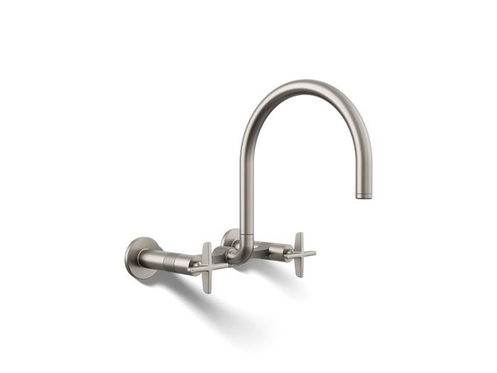 Kohler - Billet Wall-Mount Bridge Kitchen Faucet - Cross Handle