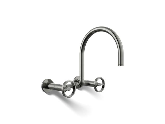 Kohler - Billet Wall-Mount Bridge Kitchen Faucet - Circle Handle