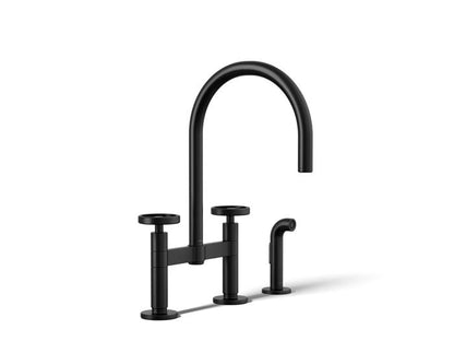 Kohler - Billet Deck Mount Bridge Kitchen Faucet - Circle Handle