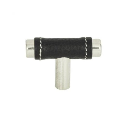 Atlas Homewares - Zanzibar 1 7/8 Inch Length Geometric Black Leather Knob