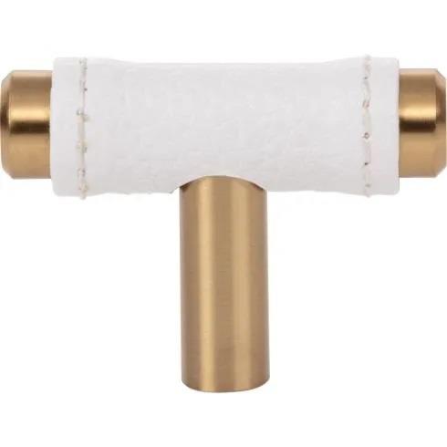 Atlas Homewares - Zanzibar 1 7/8 Inch Length Geometric White Leather Knob