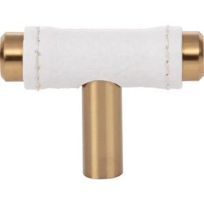 Atlas Homewares - Zanzibar 1 7/8 Inch Length Geometric White Leather Knob