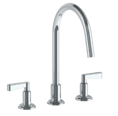 Watermark - Transitional Deck Mounted 3 Hole Gooseneck Kitchen Set