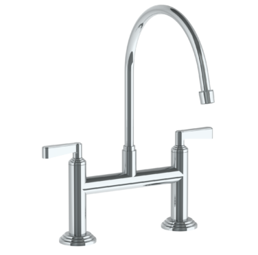 Watermark - Transitional Deck Mounted Bridge Kitchen Faucet with Extended Spout
