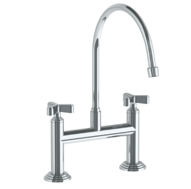 Watermark - Transitional Deck Mounted Bridge Kitchen Faucet with Extended Spout