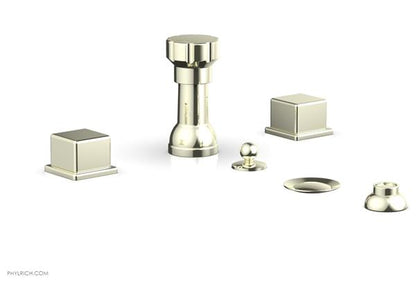 Phylrich - Mix 4 Hole Bidet Set - Cube Handles