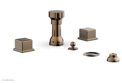 Phylrich - Mix 4 Hole Bidet Set - Cube Handles