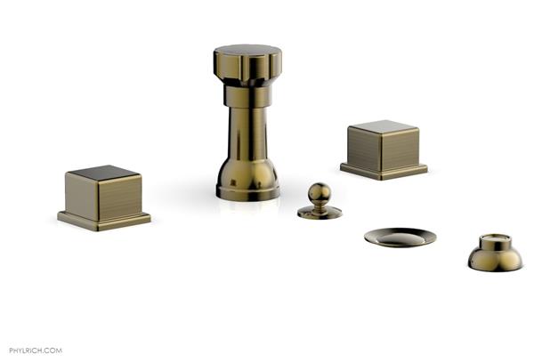 Phylrich - Mix 4 Hole Bidet Set - Cube Handles