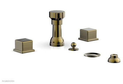 Phylrich - Mix 4 Hole Bidet Set - Cube Handles
