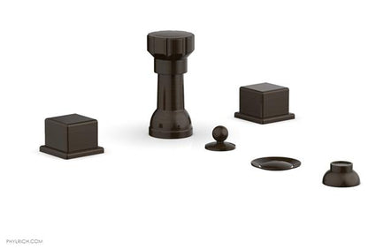 Phylrich - Mix 4 Hole Bidet Set - Cube Handles