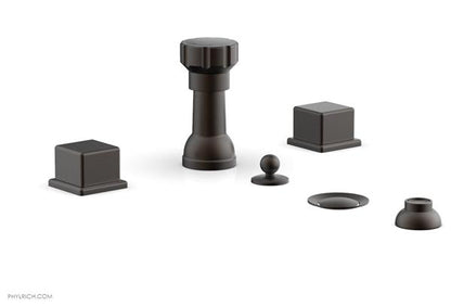 Phylrich - Mix 4 Hole Bidet Set - Cube Handles