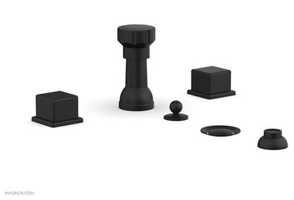 Phylrich - Mix 4 Hole Bidet Set - Cube Handles