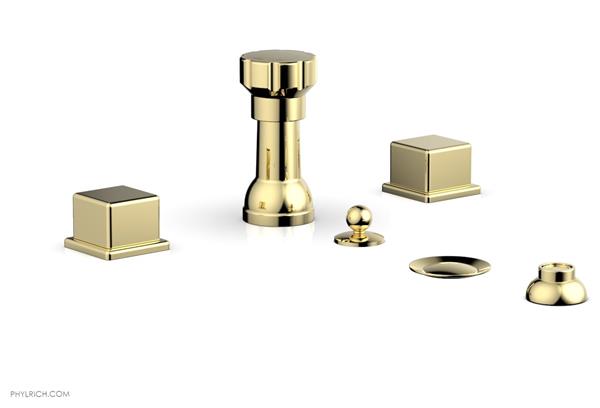 Phylrich - Mix 4 Hole Bidet Set - Cube Handles