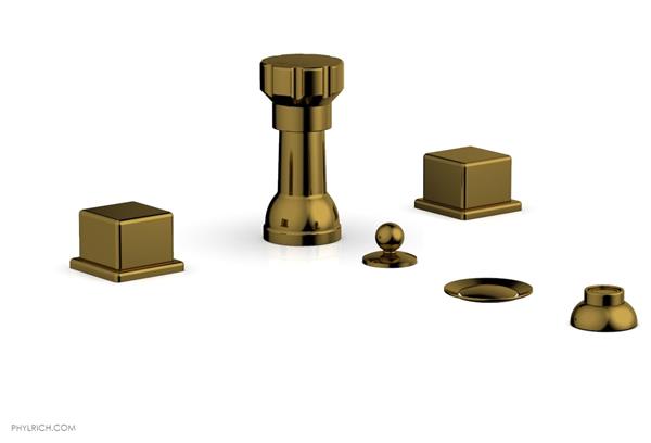 Phylrich - Mix 4 Hole Bidet Set - Cube Handles