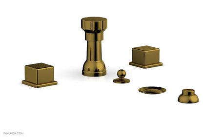 Phylrich - Mix 4 Hole Bidet Set - Cube Handles