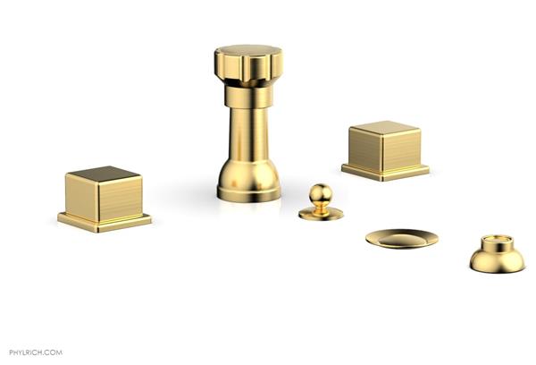 Phylrich - Mix 4 Hole Bidet Set - Cube Handles