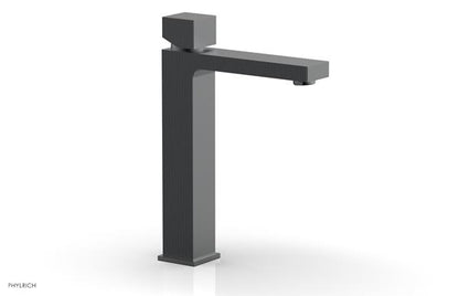 Phylrich - Stria Single Hole Lavatory Faucet, Tall - Cube Handle