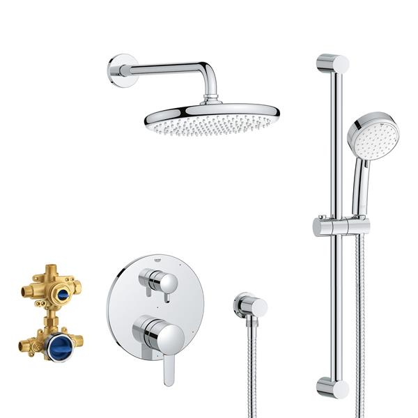 Grohe - Cosmopolitan 2-Handle Pressure Balance Rainshower Bundle