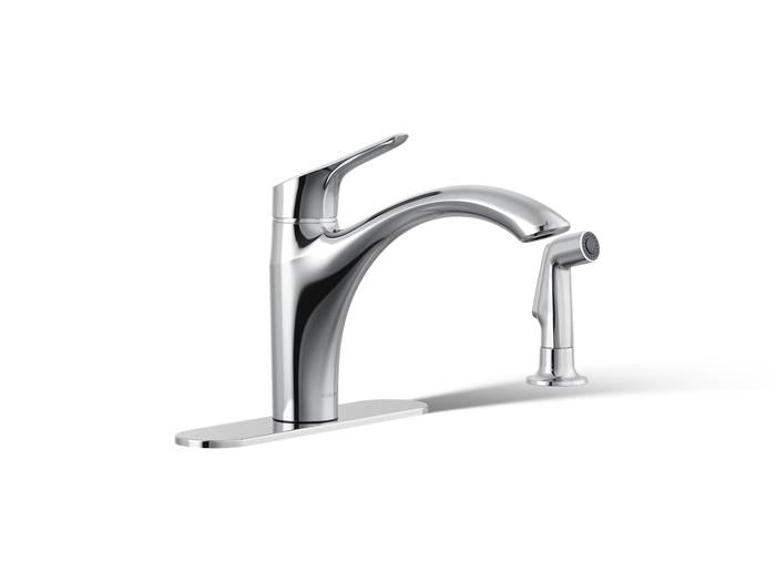 Kohler - Rival Single-Handle Kitchen Sink Faucet With Side Sprayer