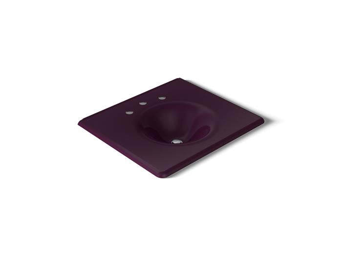 Kohler - Iron/Impressions 25 Inch Enameled Cast Iron Vanity Top With Integrated Round Sink - 8Cc Holes