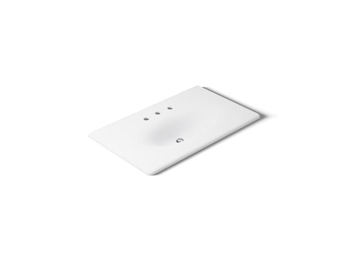 Kohler - Iron/Impressions 37 Inch Enameled Cast Iron Vanity Top With Integrated Oval Sink - 8Cc Holes