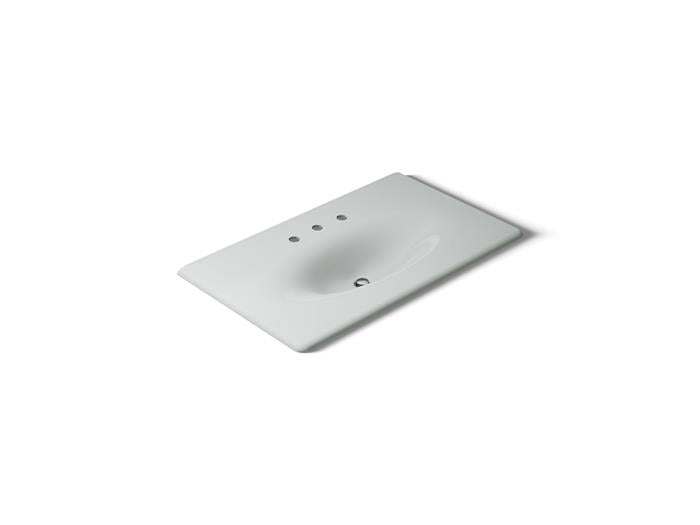 Kohler - Iron/Impressions 37 Inch Enameled Cast Iron Vanity Top With Integrated Oval Sink - 8Cc Holes