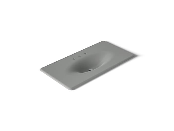 Kohler - Iron/Impressions 43 Inch Enameled Cast Iron Vanity Top With Integrated Oval Sink - 8Cc Holes