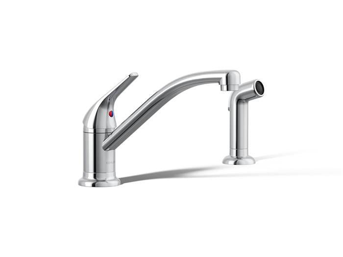 Kohler - Jolt Single-Handle Kitchen Sink Faucet With Side Sprayer