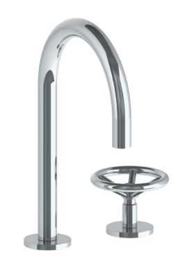 Watermark - Brooklyn Deck Mounted 2 Hole Extended Gooseneck Lavatory Set