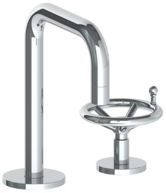 Watermark - Brooklyn Deck Mounted 2 Hole Square Extended Spout Lavatory Set