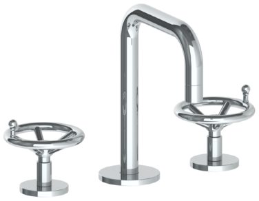 Watermark - Brooklyn Deck Mounted 3 Hole Square Extended Spout Lavatory Set