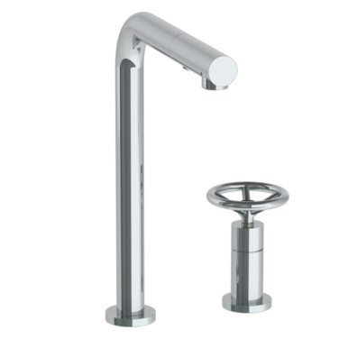 Watermark - Brooklyn Deck Mounted 2 Hole Square Top Kitchen Faucet with Pull Out Spray