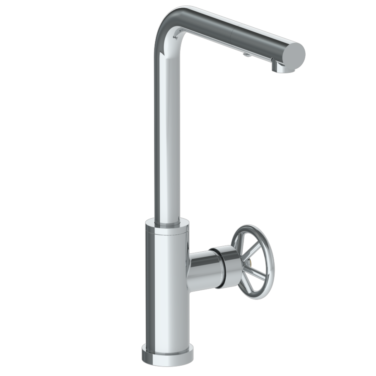 Watermark - Brooklyn Deck Mounted 1 Hole Square Top Kitchen Faucet with Pull Out Spray - High Spout