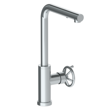 Watermark - Brooklyn Deck Mounted 1 Hole Square Top Kitchen Faucet with Pull Out Spray - High Spout