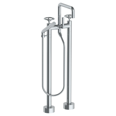 Watermark - Brooklyn Floor Standing Square Bath Set With Slim Hand Shower