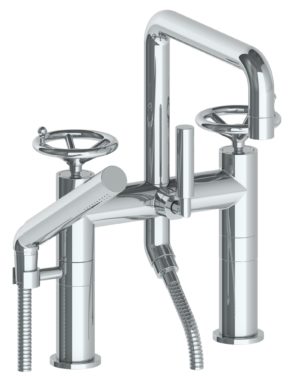 Watermark - Brooklyn Deck Mounted Exposed Square Bath Set with Hand Shower