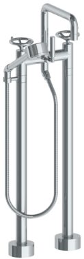 Watermark - Brooklyn Floor Standing Square Bath Set with Volume Hand Shower