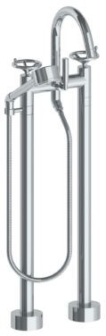 Watermark - Brooklyn Floor Standing Gooseneck Bath Set with Volume Hand Shower