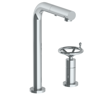 Watermark - Brooklyn Deck Mounted 2 Hole Square Top Prep Faucet with Pull Out Spray