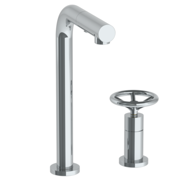 Watermark - Brooklyn Deck Mounted 2 Hole Square Top Prep Faucet with Pull Out Spray