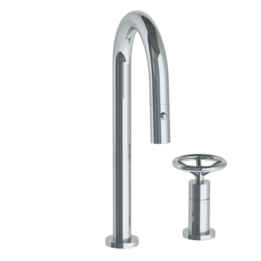 Watermark - Brooklyn Deck Mounted 2 Hole Gooseneck Prep Faucet with Pull Down Spray