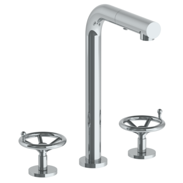 Watermark - Brooklyn Deck Mounted 3 Hole Square Top Prep Faucet with Pull Out Spray