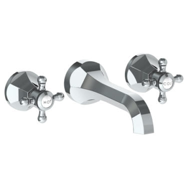 Watermark - Gramercy Wall Mounted 3 Hole Lavatory Set with 6 3/4 Inch CTC Spout