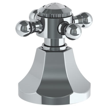Watermark - Gramercy Trim For Deck Mounted Valve. Porcelain cross buttons engraved 'COLD'